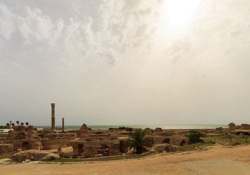 Ancient ruins of baths at tunisia, Carthage. Anthony terms.