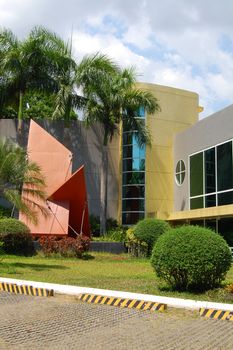 RIZAL, PH - OCT. 15: Meralco Development Center (MMLDC) building facade on October 15, 2015 in Sumulong Highway, Antipolo, Rizal, Philippines. MMLDC helps and offers visitors facilities, rooms, gardens and an aviary.