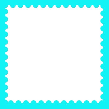 Postage stamp design blank background template with perforations and drop shadow