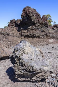 Boulder rock in the volcanic crater of Mount Teide Tenerife Canary Islands