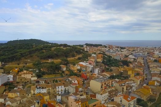 Accommodation in Spain, country resorts and recreation, view from above on the houses.