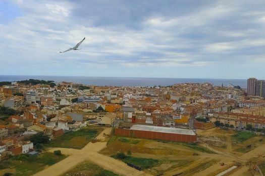 Accommodation in Spain, country resorts and recreation, view from above on the houses.