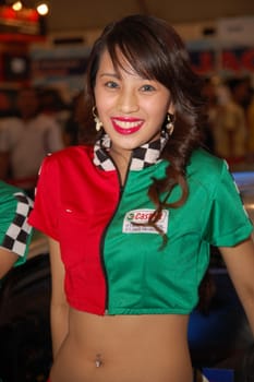 PASAY, PH - APR. 1: Castrol oil female model at 8th Manila International Auto Show on April 1, 2012 in World Trade Center Metro Manila, Pasay, Philippines.