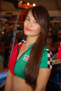 PASAY, PH - APR. 1: Castrol oil female model at 8th Manila International Auto Show on April 1, 2012 in World Trade Center Metro Manila, Pasay, Philippines.