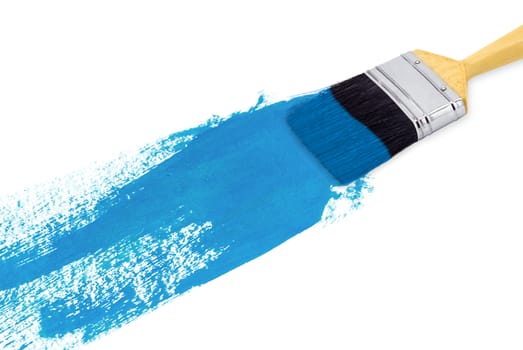 brush painting blue with white copy space.