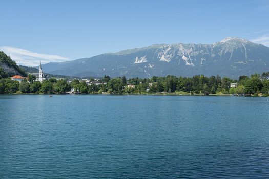 panoramic view of Lake Bled, Slovenia