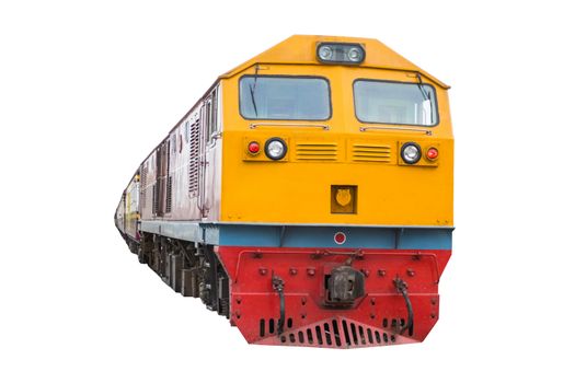 old Train and carriage bogie with isolated white background  