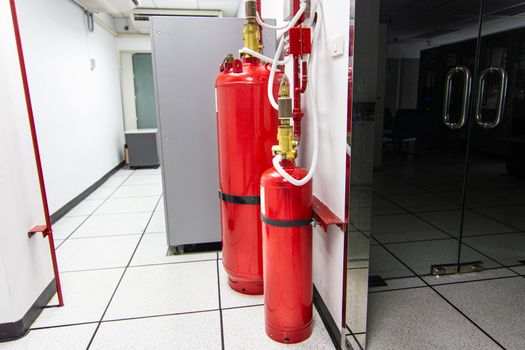 FM-200 Suppression Systems, FM200 Gas Flooding System, Gas Suppression System in Data Center Room 