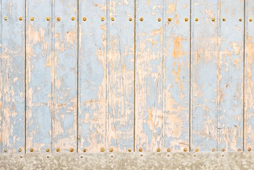 

Vintage gray colored wooden planks background texture with copy space