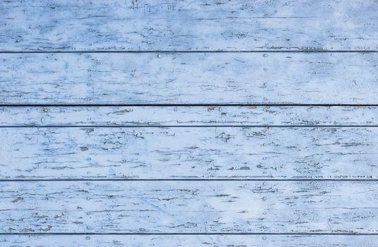 Blue painted wooden planks background texture with copy space