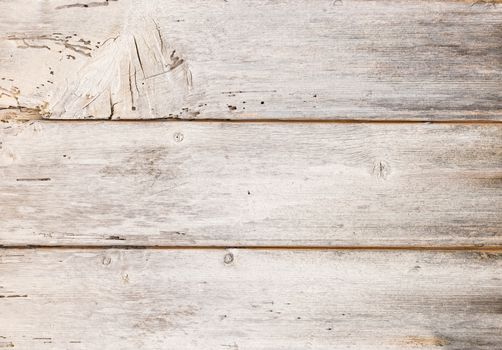 Old white painted wood for background texture, top view with copy space