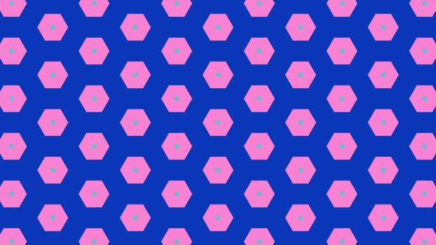 Illustration abstract of colorful hexagon of same color and different surrounding rings. Abstract hexagon background. 