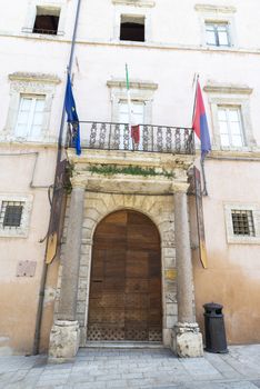 assisi,italy july 11 2020 :old museum of assisi in the center of the town