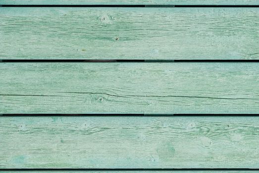 Aqua colored wooden planks background texture with copy space