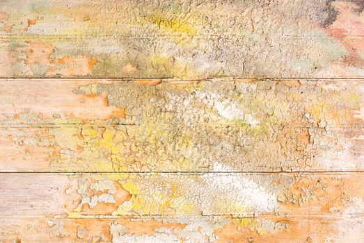 Old grunge wood background with ancient peeling paint