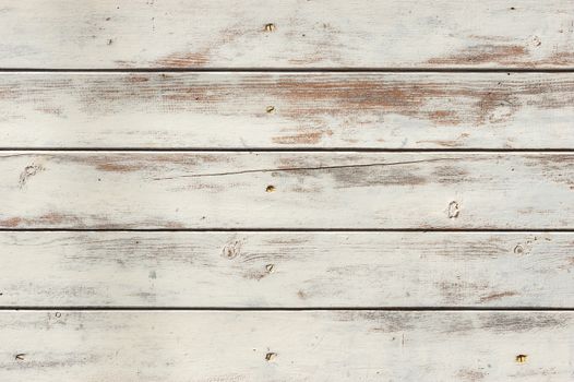 Old white wooden planks for background texture