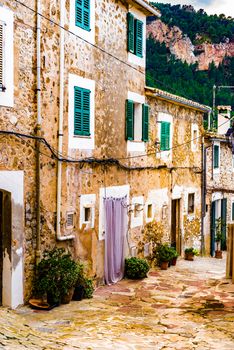 View of the idyllic village of Estellencs on Majorca island, Spain