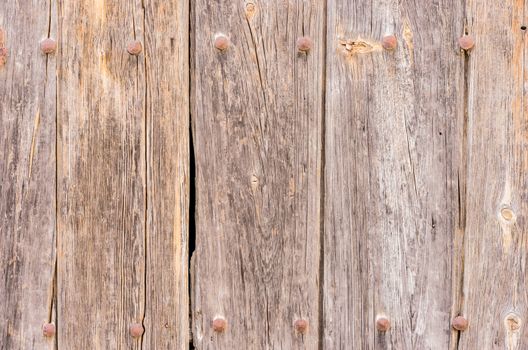 Old gray weathered wooden planks background texture with copy space