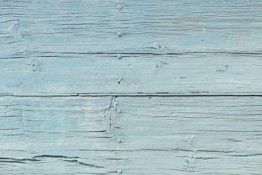 Blue painted wooden planks background texture with copy space