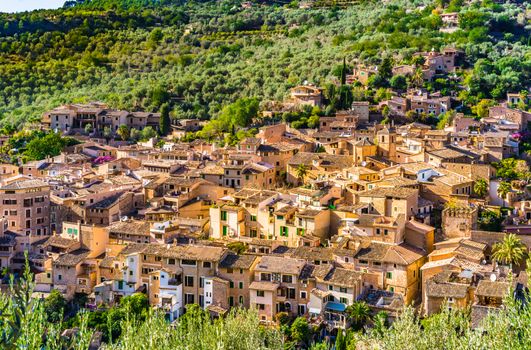 Famous old village of Fornalutx, landmark on Majorca island, Spain