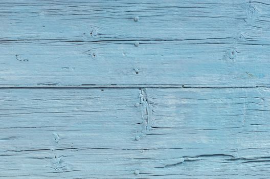 Rustic blue colored wood background texture with copy space