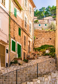 Street in Banyalbufar on Mallorca, Spain Balearic islands