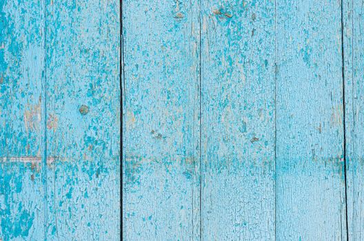 Vintage blue painted wood background texture with copy space