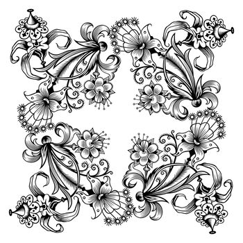 Floral hand drawn vector vintage border. Engraved nature elements and objects illustration. Frame design.