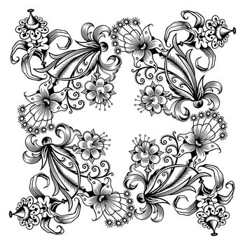 Floral hand drawn vector vintage border. Engraved nature elements and objects illustration. Frame design.