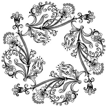 Floral hand drawn vector vintage border. Engraved nature elements and objects illustration. Frame design.