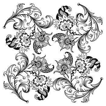 Floral hand drawn vector vintage border. Engraved nature elements and objects illustration. Frame design.