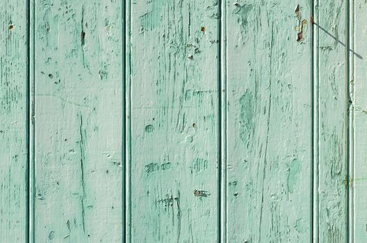 Vintage aqua colored wood background texture with copy space