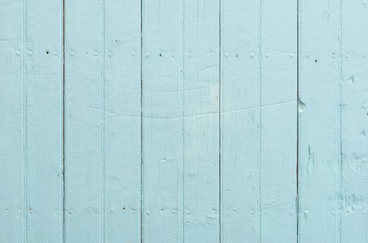 Light blue painted wooden planks background texture with copy space