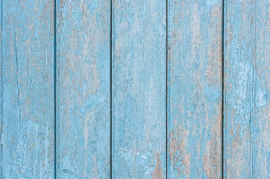 Rustic blue colored wood background texture with copy space