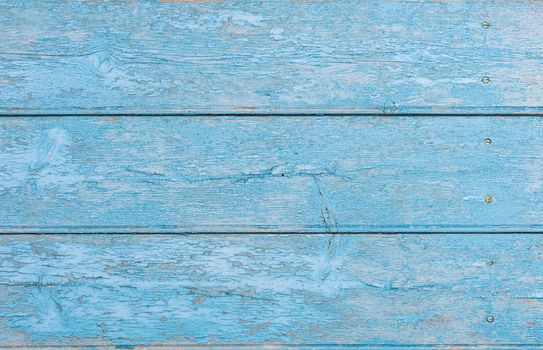 Old blue painted wood background texture with copy space