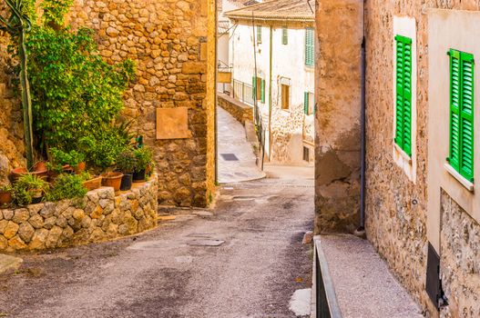Mediterranean village Banyalbufar on Mallorca, Spain Balearic islands