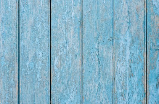 Old blue painted wood background texture with copy space