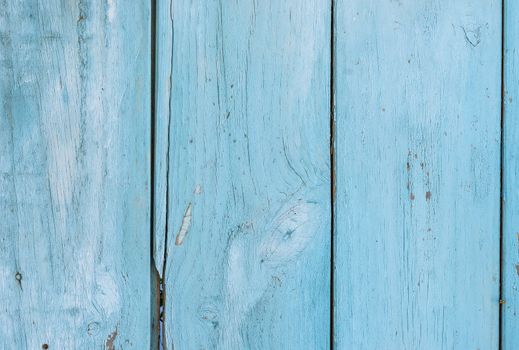 Blue painted wooden planks background texture with copy space