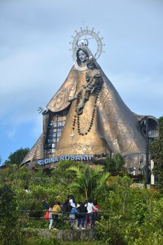 RIZAL, PH - DEC. 21: Regina Rica Rosarii statue facade on December 21, 2019 in Tanay, Rizal, Philippines.