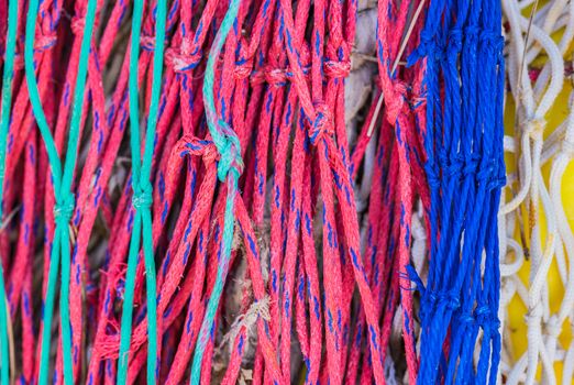 Close-up of fish net pattern, maritime background texture