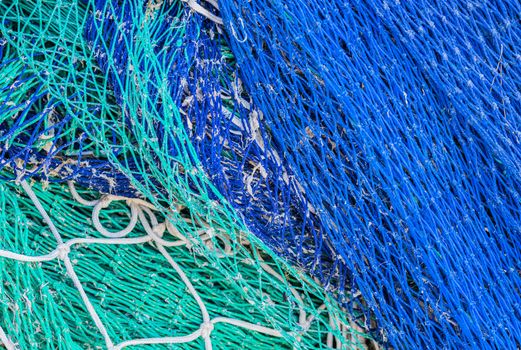 Close-up of fishing nets pattern background