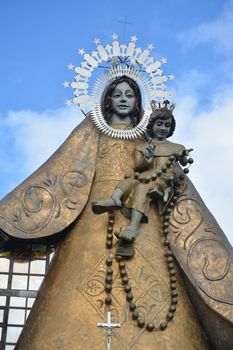 RIZAL, PH - DEC. 21: Regina Rica Rosarii statue facade on December 21, 2019 in Tanay, Rizal, Philippines.