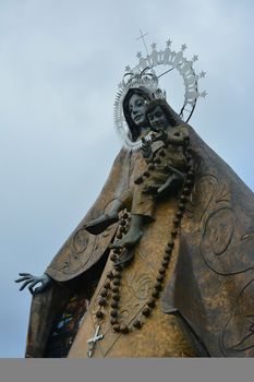 RIZAL, PH - DEC. 21: Regina Rica Rosarii statue facade on December 21, 2019 in Tanay, Rizal, Philippines.