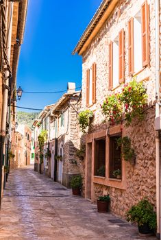 Street in Esporles, small town on Mallorca, Spain Balearic islands