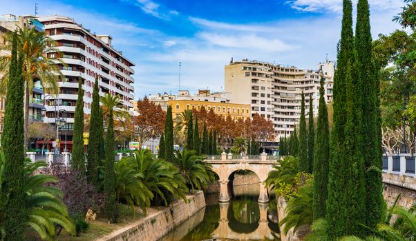 View of Palma de Mallorca city center, Majorca island Spain