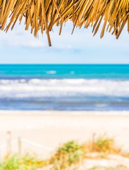 Empty sandy beach background for summer holiday concept