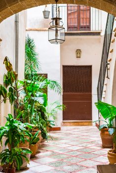 Beautiful view of a typical spanish back yard patio