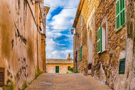 Romantic street view of the old village of Capdepera on Majorca island, Spain