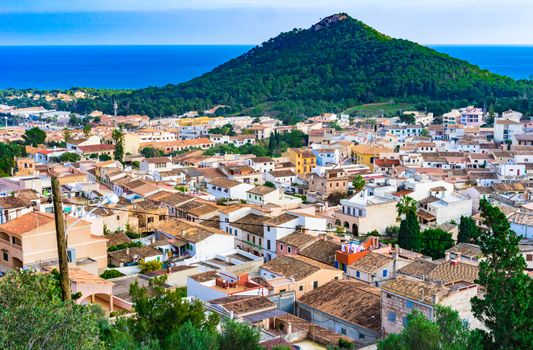 Spain Mallorca, view of the mediterranean town Capdepera, Balearic islands