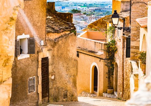 Street in the old town of Capdepera on Mallorca island, Spain